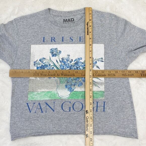 Mad Engine Vangogh Irises Print Crop T Shirt Gray Juniors Small - Picture 11 of 12